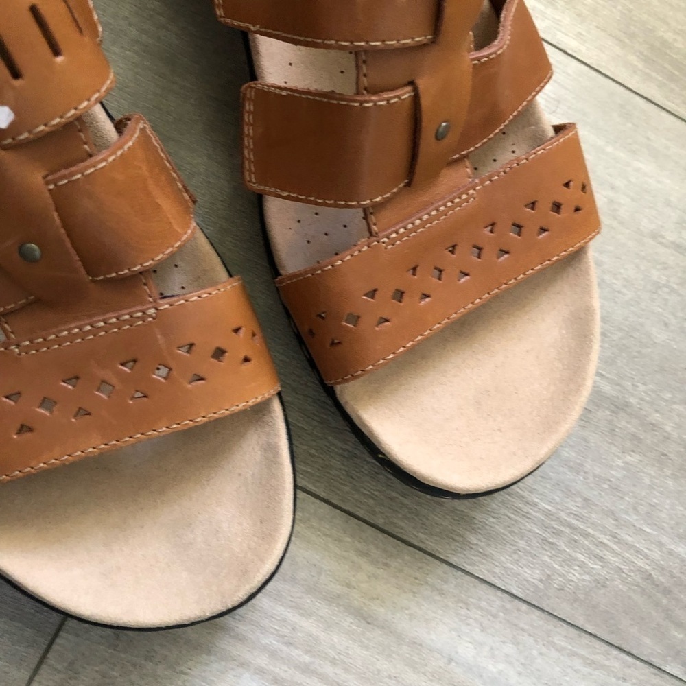 New Clarks Collection Tan Brown Lexi Qwin Sandals 12 - Picture 5 of 10